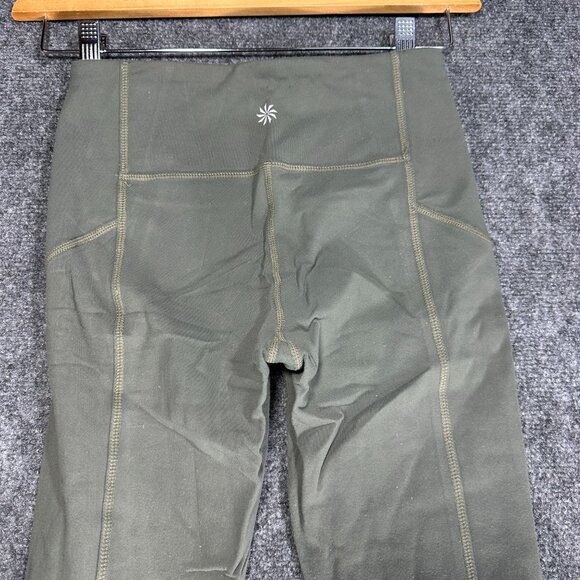 Athleta Compression Pants Womens XS Chaturanga Green Stretch Mesh Side Leg - Picture 8 of 8